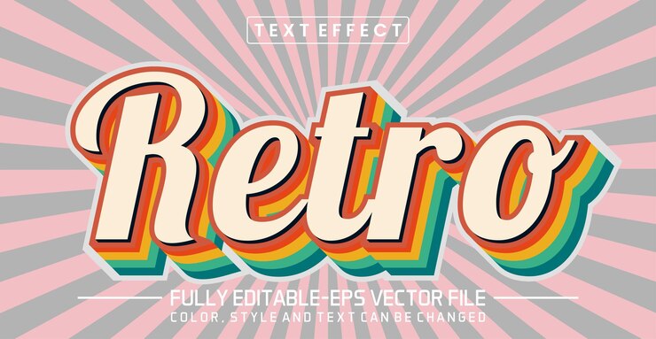 Vector efecto de estilo editable de texto retro