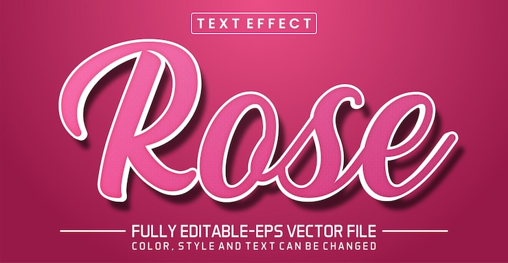 Vector efecto de estilo editable para el texto rosa