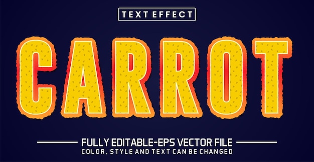 Efecto de estilo editable para el texto de zanahoria