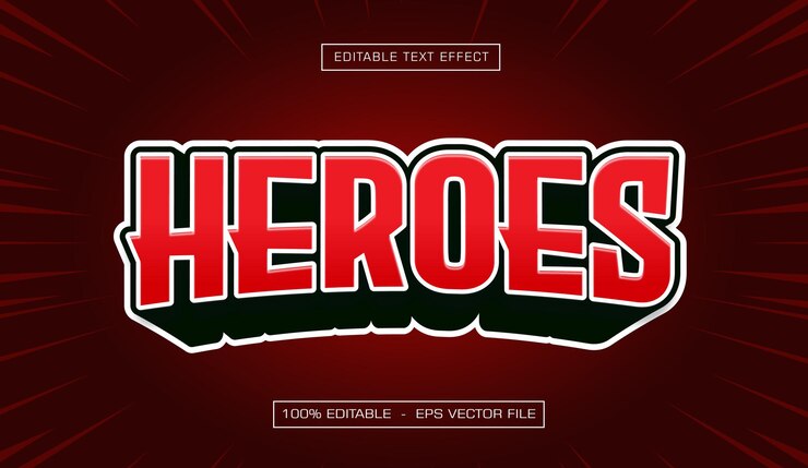 Vector efecto de estilo esport de los héroes