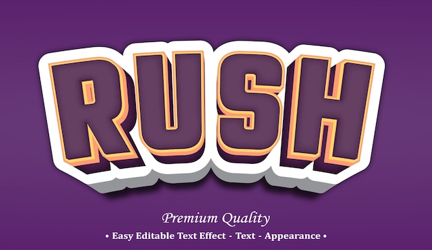 Efecto de estilo de fuente 3D Rush