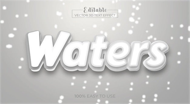 Efecto de estilo de texto 3d de agua editable