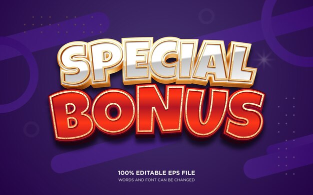 Efecto de estilo de texto 3D de bonificación especial