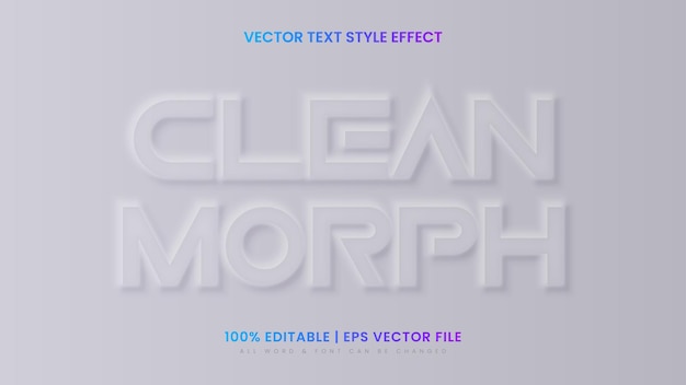Efecto de estilo de texto 3d de cristal Neo Morphism. Estilo de texto de ilustrador editable.