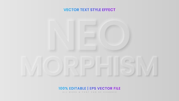 Efecto de estilo de texto 3d de cristal Neo Morphism. Estilo de texto de ilustrador editable.