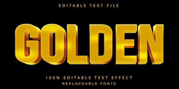 Efecto de estilo de texto 3d dorado