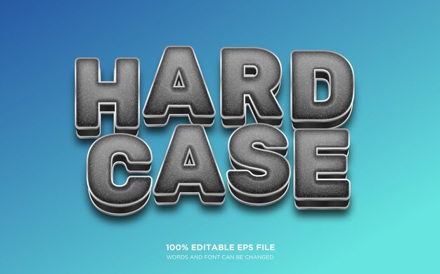 Efecto de estilo de texto 3D editable en caja dura