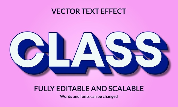 Efecto de estilo de texto 3D editable de clase