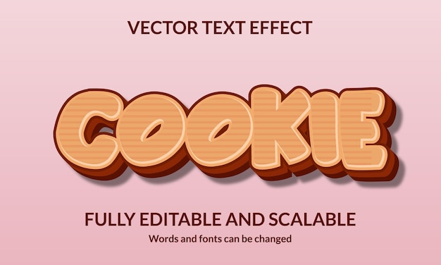 Efecto de estilo de texto 3D editable de cookies