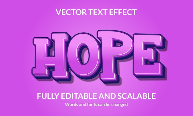 Efecto de estilo de texto 3D editable Hope