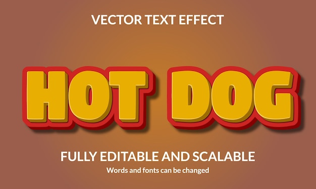 Efecto de estilo de texto 3D editable Hot Dog