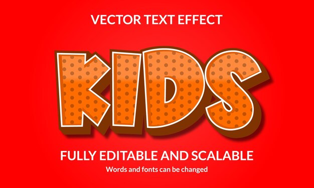 Efecto de estilo de texto 3D editable para niños