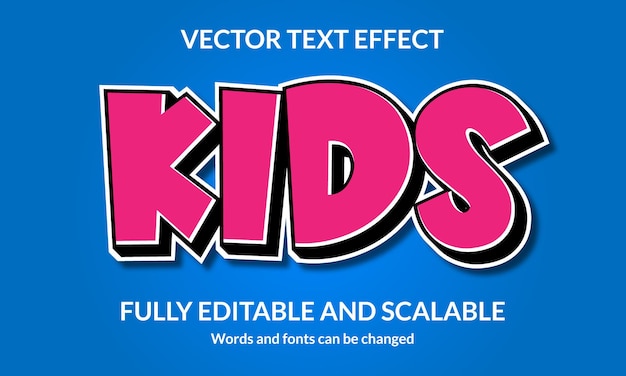 Efecto de estilo de texto 3D editable para niños