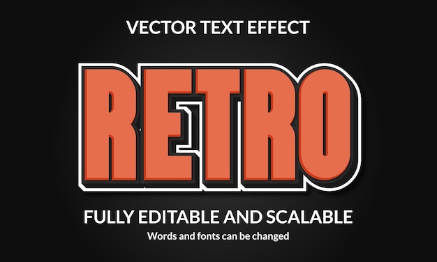 Efecto de estilo de texto 3D editable retro