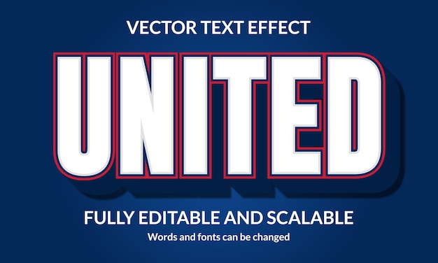 Vector efecto de estilo de texto 3d editable unido