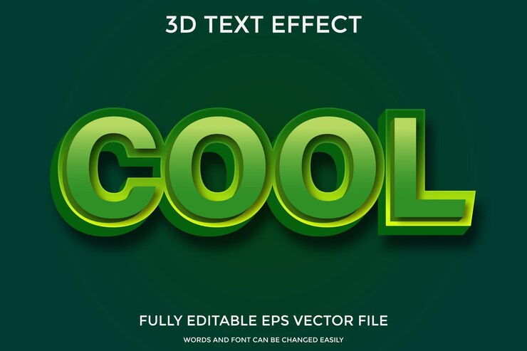 Vector efecto de estilo de texto 3d genial
