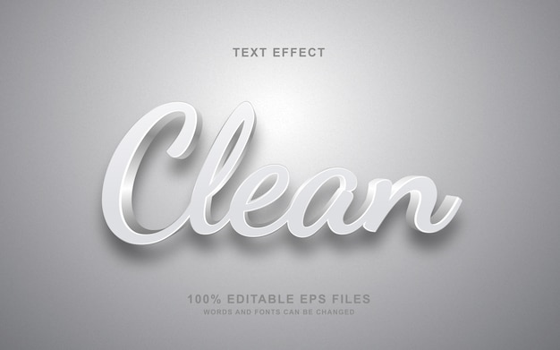 Efecto de estilo de texto 3D limpio