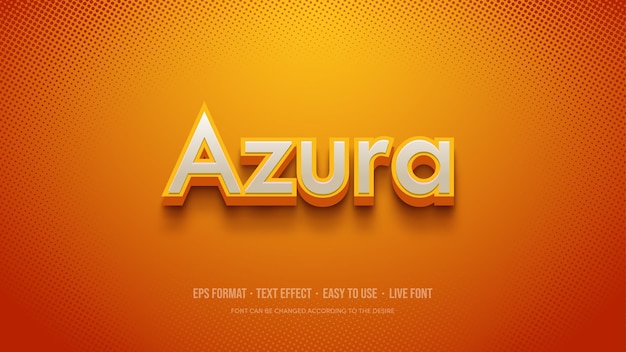 Efecto de estilo de texto 3d naranja fresco