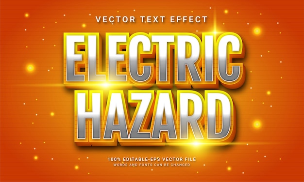 Efecto de estilo de texto 3d de peligro eléctrico