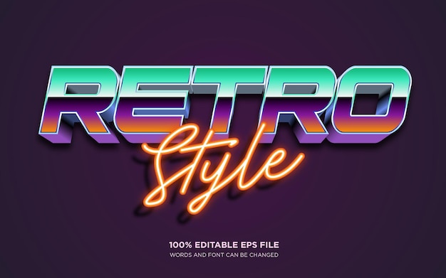 Efecto de estilo de texto 3D retro