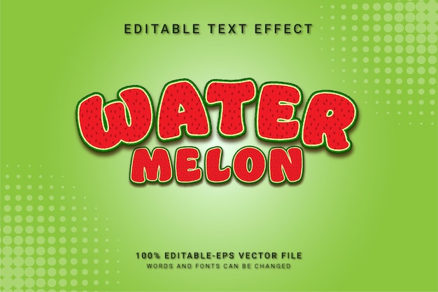 Efecto de estilo de texto 3d de sandía