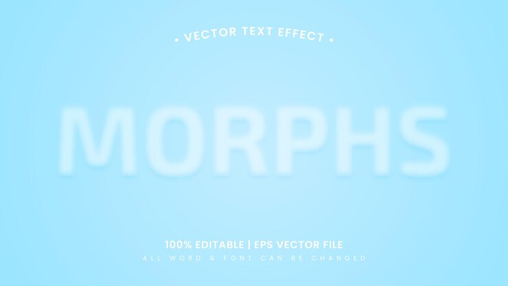 Vector efecto de estilo de texto 3d de vidrio transparente morph. estilo de texto de ilustrador editable.