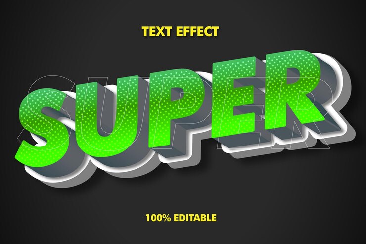 Vector efecto de estilo de texto 3d