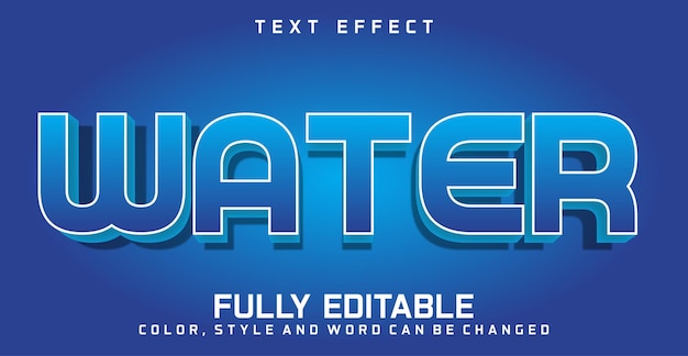 Efecto de estilo de texto de agua editable