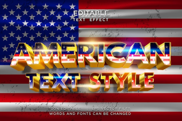 efecto de estilo de texto americano