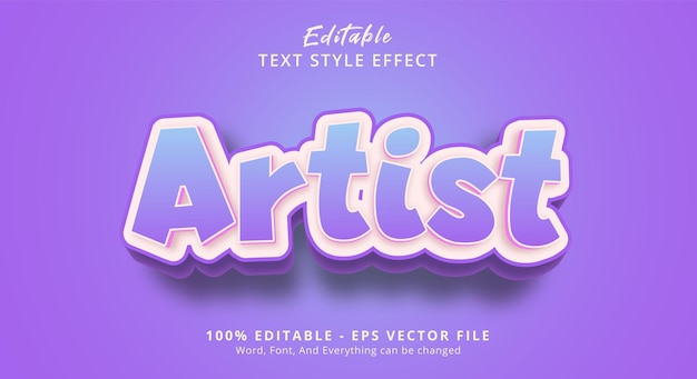 Efecto de estilo de texto de artista Efecto de texto editable