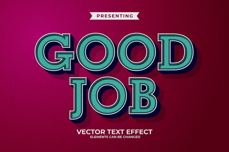 Vector efecto de estilo de texto de aspecto antiguo retro 3d