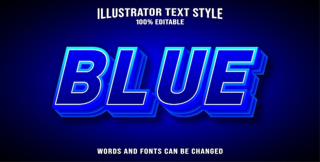 Vector efecto de estilo de texto azul