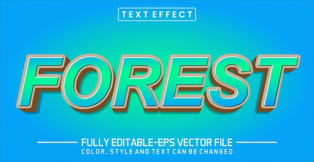 Efecto de estilo de texto del bosque gradiente de color concepto 3D