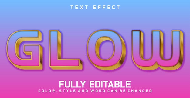 Efecto de estilo de texto de brillo editable