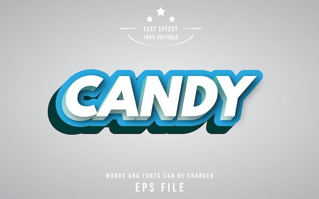 Efecto de estilo de texto de caramelo editable adecuado para letras de títulos de titulares, etc.