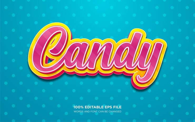 Vector efecto de estilo de texto de caramelo