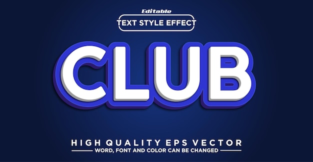 Efecto de estilo de texto de club editable