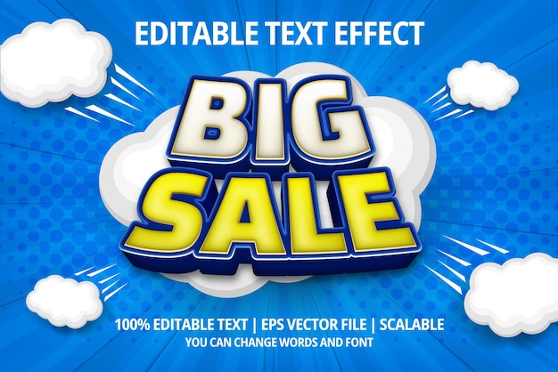Efecto de estilo de texto cómico de gran venta