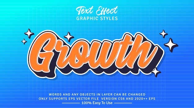 Efecto de estilo de texto de crecimiento 3d