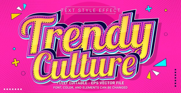 Efecto de estilo de texto de cultura de moda plantilla de texto gráfico editable