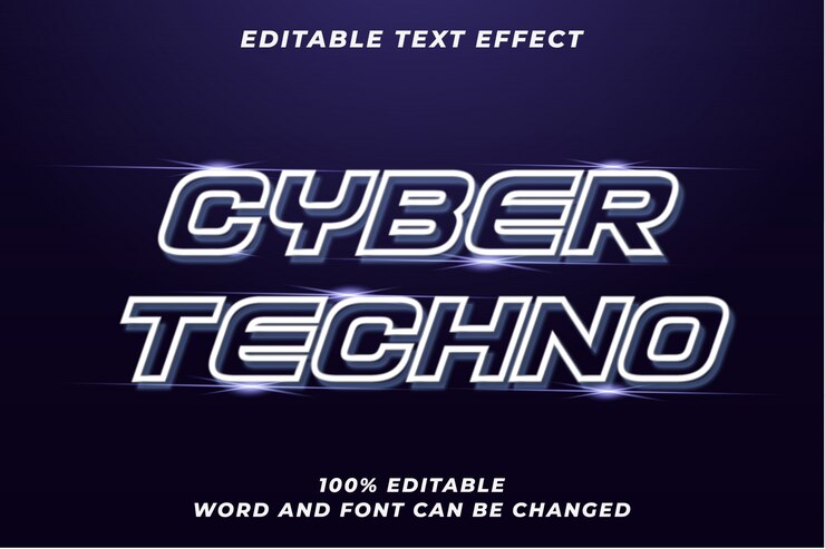 Vector efecto de estilo de texto de cyber techno
