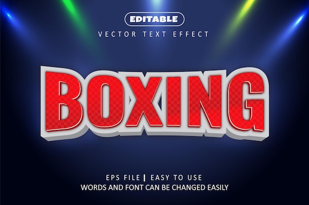 Efecto de estilo de texto de deporte de boxeo editable