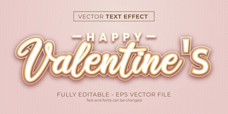 Vector efecto de estilo de texto del día de san valentín editable