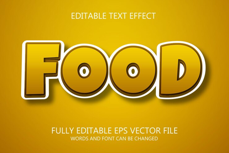 Vector efecto de estilo de texto editable 3d de comida