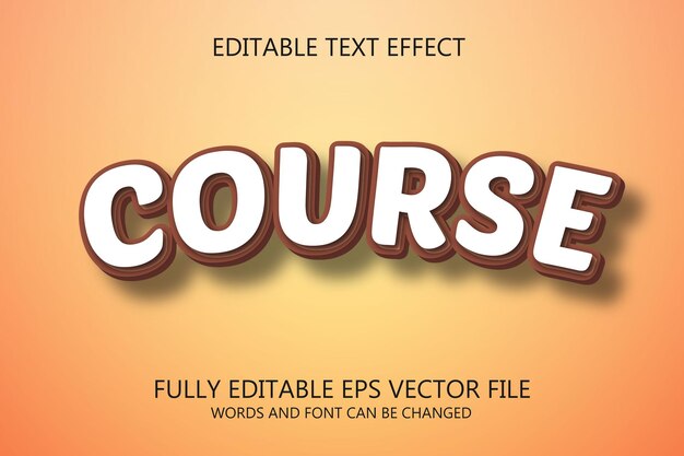 Efecto de estilo de texto editable 3d del curso