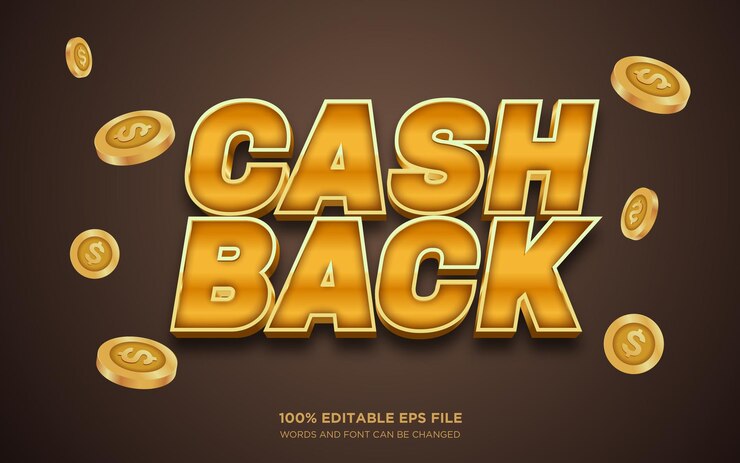 Vector efecto de estilo de texto editable en 3d de devolución de dinero