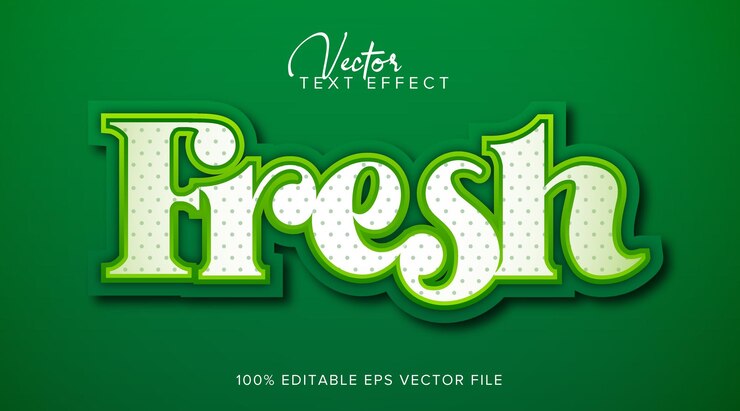 Vector efecto de estilo de texto editable 3d fresco