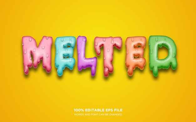 Efecto de estilo de texto editable 3D fundido