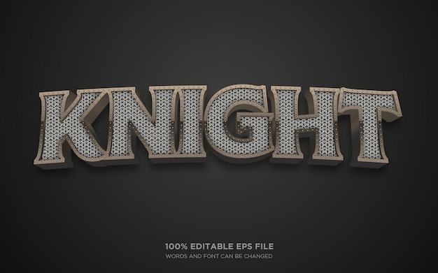 Efecto de estilo de texto editable en 3D de Knight