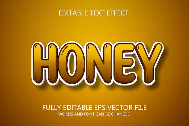 Efecto de estilo de texto editable 3d de miel